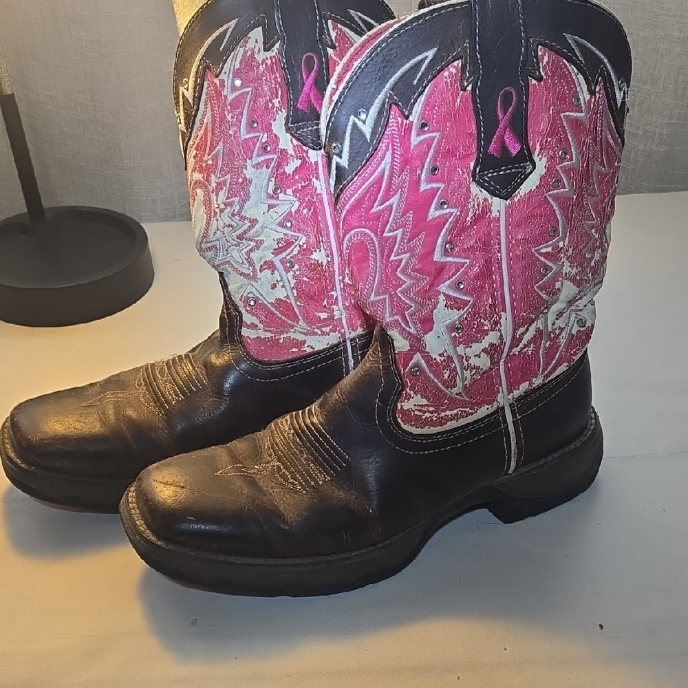 Durango Pink and Brown 10" Western Boots
